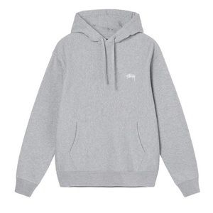 Stüssy Overdyed Stock Logo Hoodie - Heather Grey, Size M